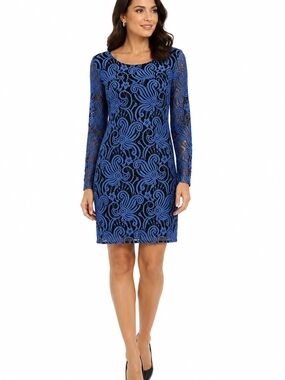 black cocktail dress dillards Midi-Length Designer by La Femme Black / 6 Chest Size:38
